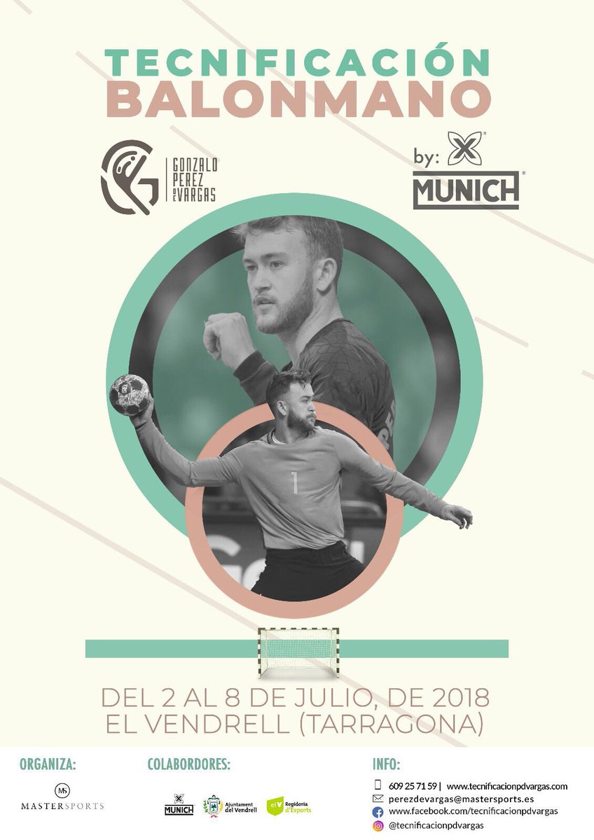 PerezdVargas's tweet photo. Estoy muy feliz de anunciar la primera edición de la @tecnificacionpdvargas by @munichsports que se celebrará del 2 al 8 de julio. En pocos días, y cuando la página web esté activa, os podré dar la información completa. 😃👍🏽 
#tecnificacionpdvargas #balonmano #handball #campus https://t.co/bFcV30atXS