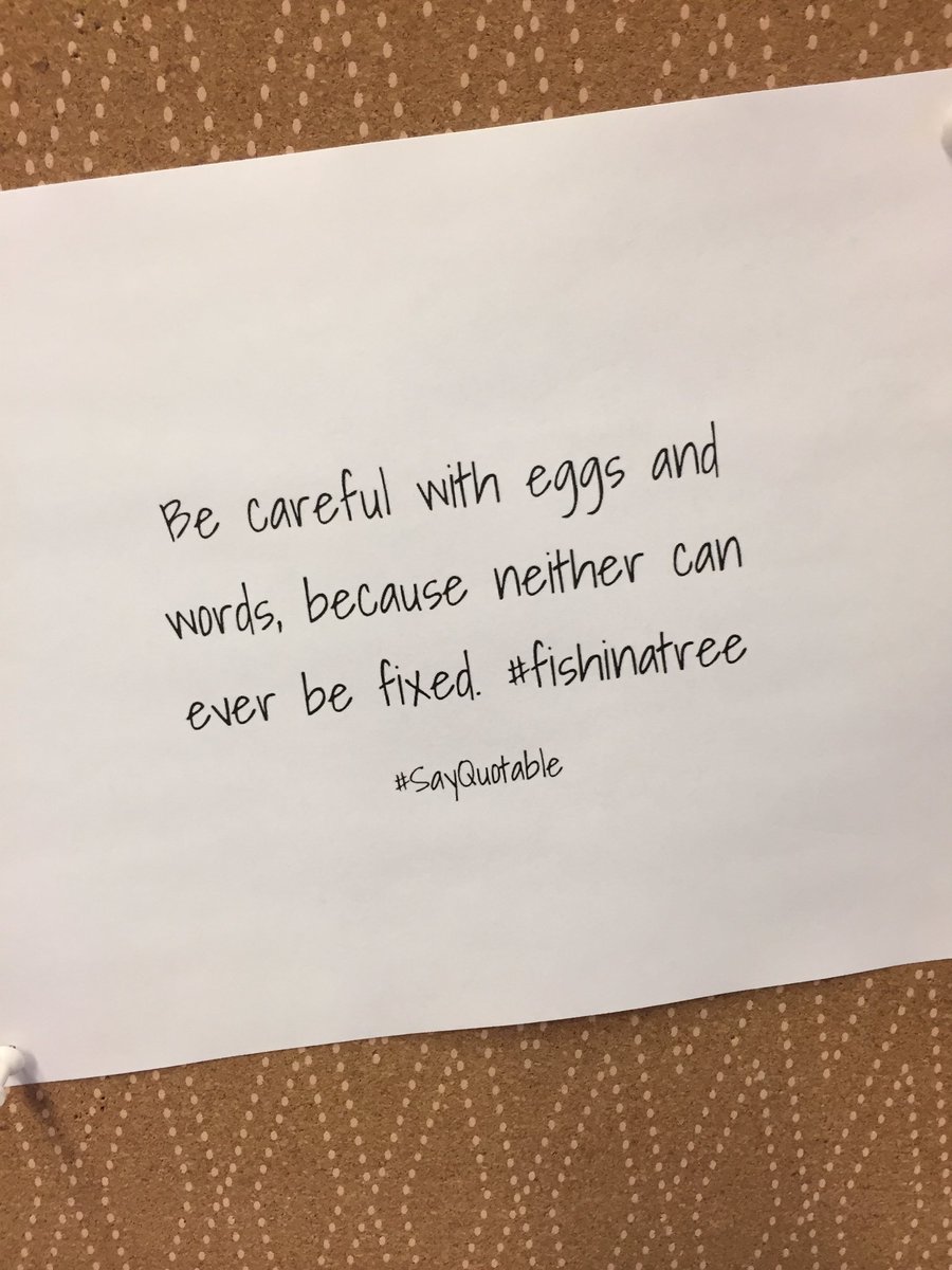 Descamps_grade4's tweet photo. Our Quote of the Week from our current read aloud. Great discussion stemming from this quote. #fishinatree #fraserfamily https://t.co/Do4cvnpsCS