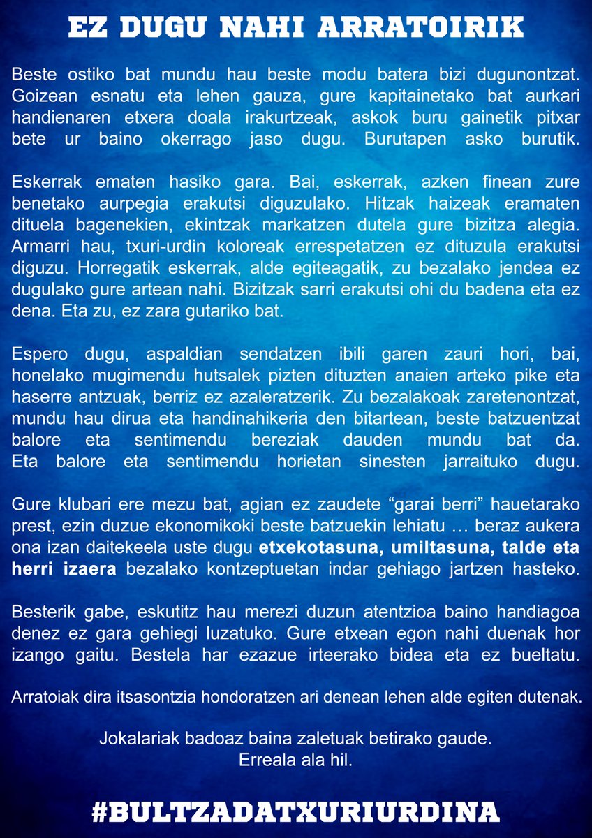 1909fans's tweet photo. JOKALARIAK BADOAZ BAINA ZALETUAK BETIRAKO GAUDE! ERREALA ALA HIL! https://t.co/OshmlJh4ia