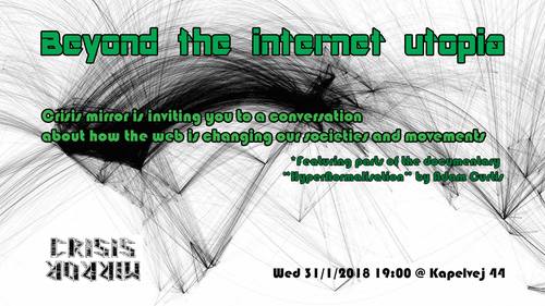 CrisisMirror's tweet photo. .@CrisisMirror invites to conversation, Wed 31/1, on `Beyond the Internet Utopia’ at Kapelvej 44 at 7PM see more at https://t.co/tiL7yQSqUj @DukOpKBH #OccupytheInternet https://t.co/h39OeqgQIg