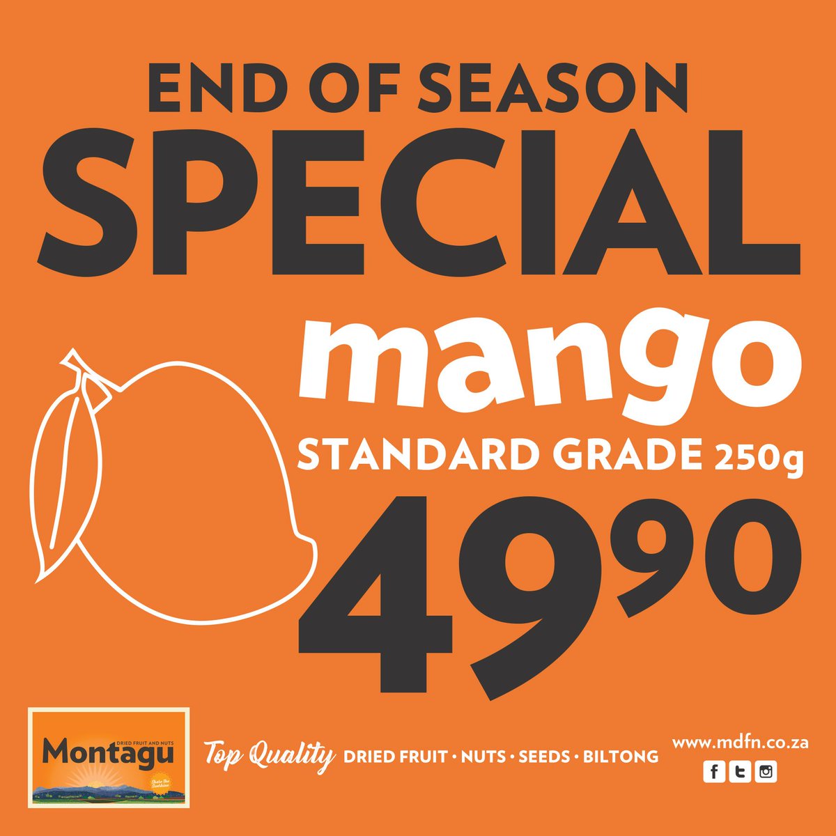 RynfieldSquare's tweet photo. Mango-lovers, be sure to head down to @montagudfn at #RynfieldSquare for their end of season mango special! Get 250g standard grade mango for just R49.90!
#ExcitingTimes | #MyMontagu | #MadAboutMangoes #ShareTheSunshine |#HealthyLifestyle https://t.co/8G6tLdx1z0
