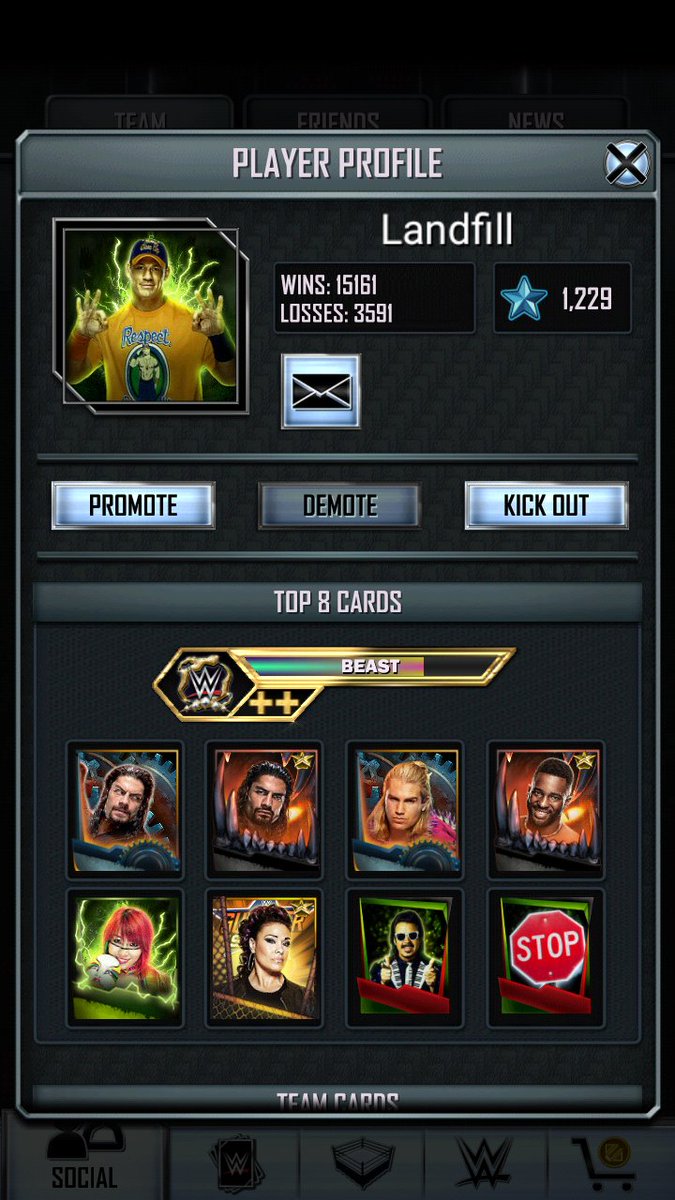 1ManBandTeam's tweet image. Here's a Public Service Announcement for #WWESuperCard TeamOwners take note! havent had to do this in awhile but it's necessary-TeamOwners-🚫DO NOT ADD LANDFILL🚫like his name implies he is complete trash, put up 8☇in BG+0 in RTG #FreeloaderAlert #SupercardBlacklist 🏴Please RT