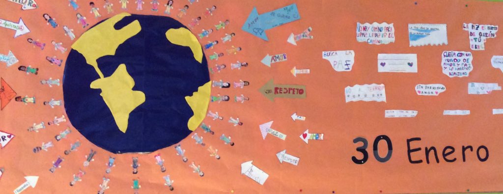 Día de la PAZ 🕊y la NO VIOLENCIA⛔️
"No basta con hablar de Paz. Uno debe creer en ella y trabajar para conseguirla"
🎨 Mural realizado por l@s alumn@s de Infantil y Primaria del Colegio Salgui.s