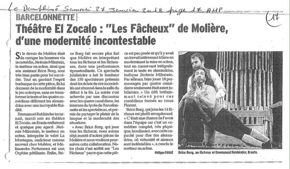 FMelissandre's tweet photo. Retour sur Les Fâcheux à Barcelonnette Merci @ledauphine @LesFacheux #Molière #Théâtre https://t.co/rVlaoq95rJ