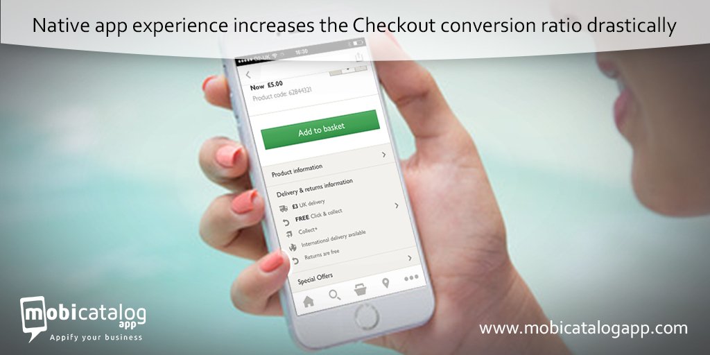 mobicatalogapp's tweet photo. #NativeApp experience increases the Checkout conversion ratio Drastically #ecommerceapp #onlinecatalog #localbusiness #UserExperience #Checkoutconversion https://t.co/LRxS5nZhfI