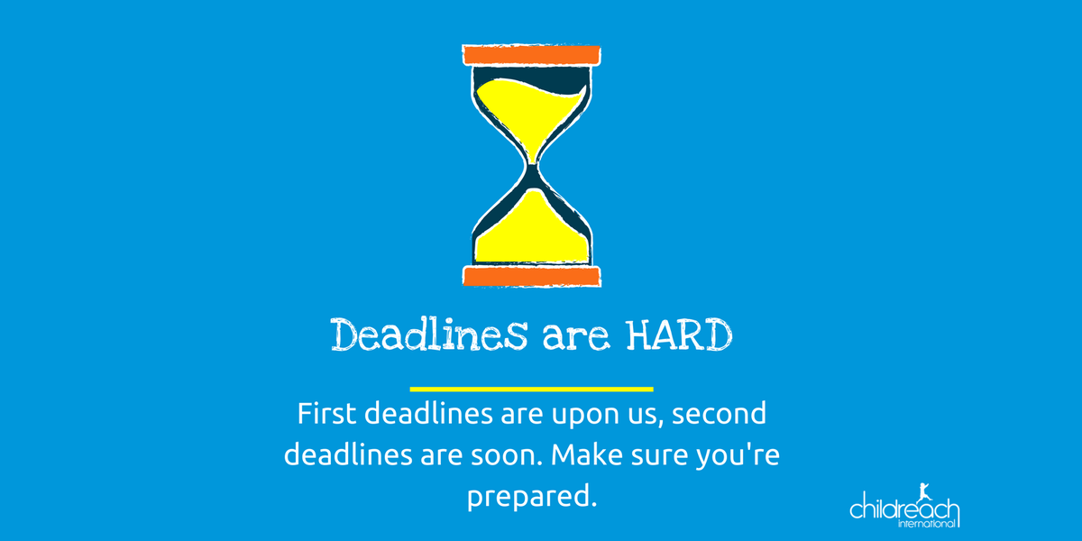 Don't let your first deadline creep up on you! Kick your fundraising into overdrive today.