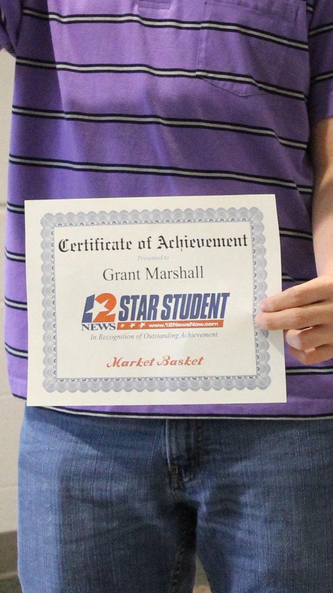 jdeckert9's tweet photo. PNGHS Senior Grant Marshall is a Channel 12 Star Student. Grant go viral! For 500 retweets, I'll paint 'GRANT' on my 4head 4prom. #pngproud https://t.co/fYYKzZnuZR