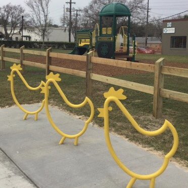 triplemrec's tweet photo. Designed with Detail! We offer a large variety of custom items for your playground needs, such as these little chicken bike racks!
#TripleMRecreation #GameTime #GameTimePlay #Farm #FarmPlayground #FarmThemed #BikeRacks #CustomBikeRacks #ChickenBikeRacks #Playground https://t.co/eGkZikzPvX