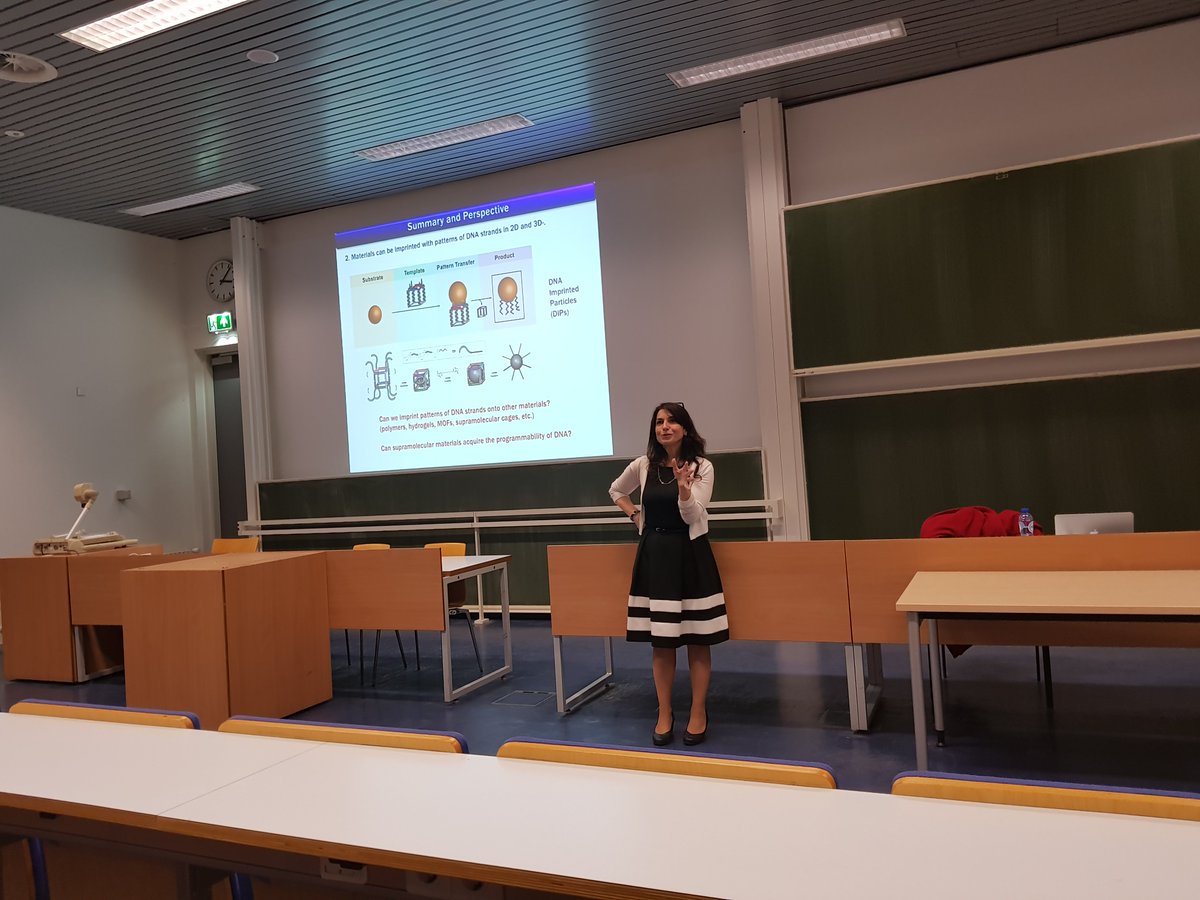 Prof. Hanadi Sleiman presenting her creative and inspiring work on DNA nanotechnology at the TU/e. Later this week she will receive the Netherlands Scholar Award for Supramolecular Chemistry. Big congrats! <a href="/SleimanHanadi/">Hanadi Sleiman</a> <a href="/ResearchFMS/">FMS Research Center</a> <a href="/TUe_ST/">TU/e Chemical Engineering and Chemistry</a> @TUeindhoven