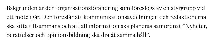 PR-byrån (samma PR byrå som kommunikationschefen var med och grundade) kom fram till att Lärarnas Tidning bör knytas närmare till kommunikationsavdelningen (samma kommunikationsavdelning som PR-bryåns fd grundare nu är chef för).