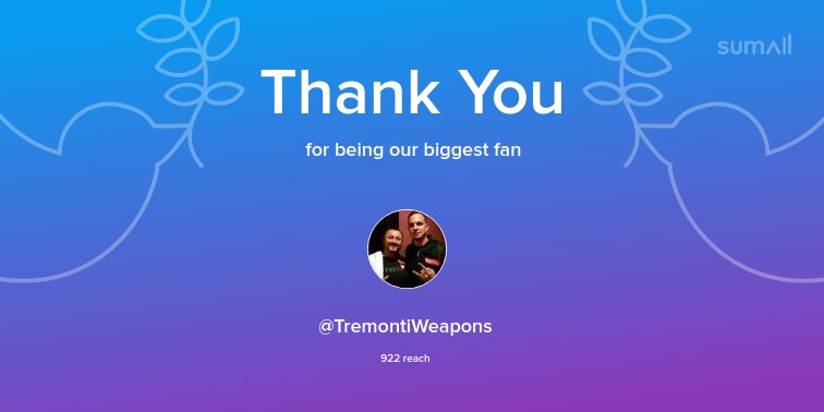 Our biggest fans this week: <a href="/TremontiWeapons/">Tremonti Army</a>. Thank you! via sumall.com/thankyou?utm_s…