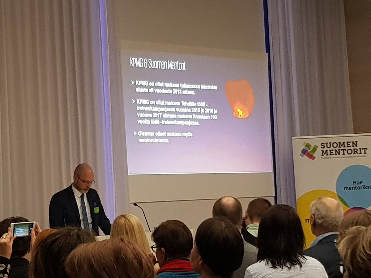 Ilo ja kunnia olla taas mukana @suomenmentorit arvokkaassa työssä sekä auttaa nuoria työllistymään!😊👍 Illan isäntänä <a href="/KPMGFinland/">KPMG Finland</a> CEO Kimmo Antonen #mentorointi #nuorettyöelämään #rekrytointi