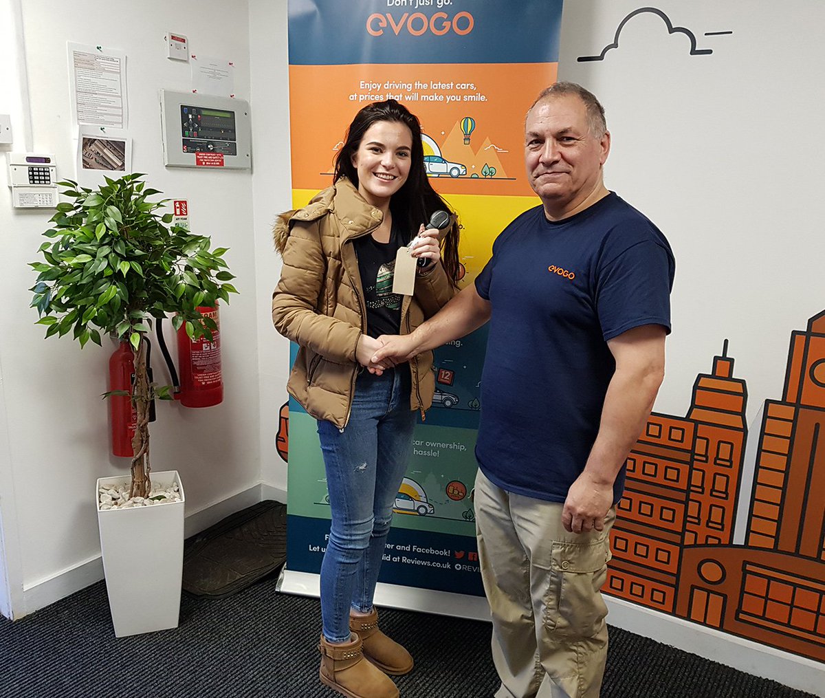 DriveEVOGO's tweet photo. Another happy customer! Lucy Orton was thrilled to collect the keys to her new Mini from John G this month 😊😊 #MINI #TuesdayTreats #newcarday #goEVOGO https://t.co/DTi3mMaaIX