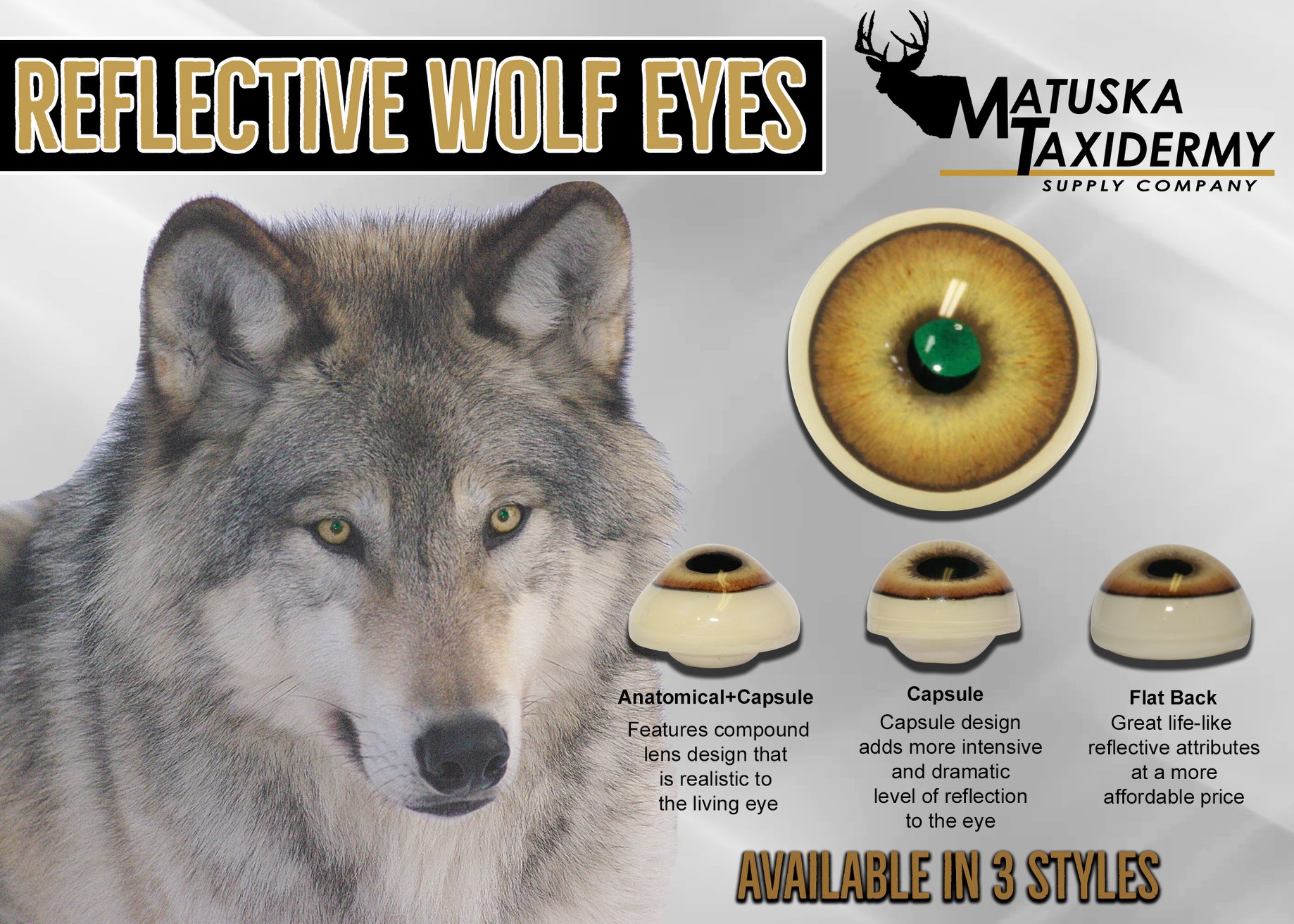 Wolf Eyes (Reflective) - Matuska Taxidermy Supply Company