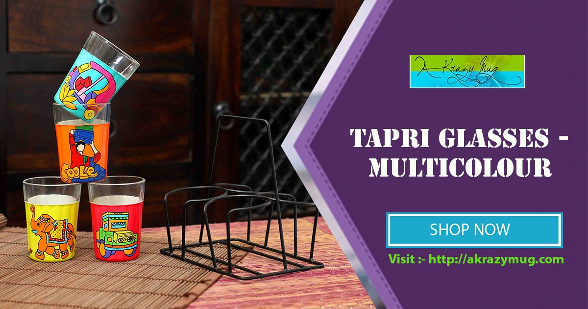 akrazymugakm's tweet photo. AKrazyMug Presenting a set of four (04) hand designed, printed cutting chai glasses (Tea Glasses) with a traditional stand.
Shop At :- https://t.co/hSdRRkSOVi
#Homedecor #homeideas #Kitchen #CuttingChai #Cuttingchaiglasses #chaiglasses #Glasses #Mumbai #India #Multicolour https://t.co/Xo0pDuBNtg