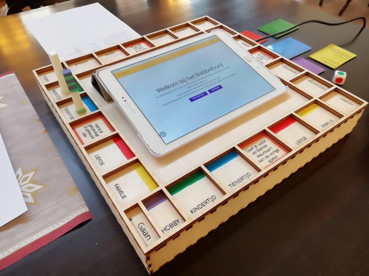 khiettruong's tweet photo. Proud of our students @UTwente who created Babbelbord, a boardgame to stimulate conversations among caregivers and people with dementia! With Deniece, @dkjheylen @gebwes for @eScienceCenter project! #humanmediainteraction #interactiontechnology https://t.co/wZ4rByRS7w