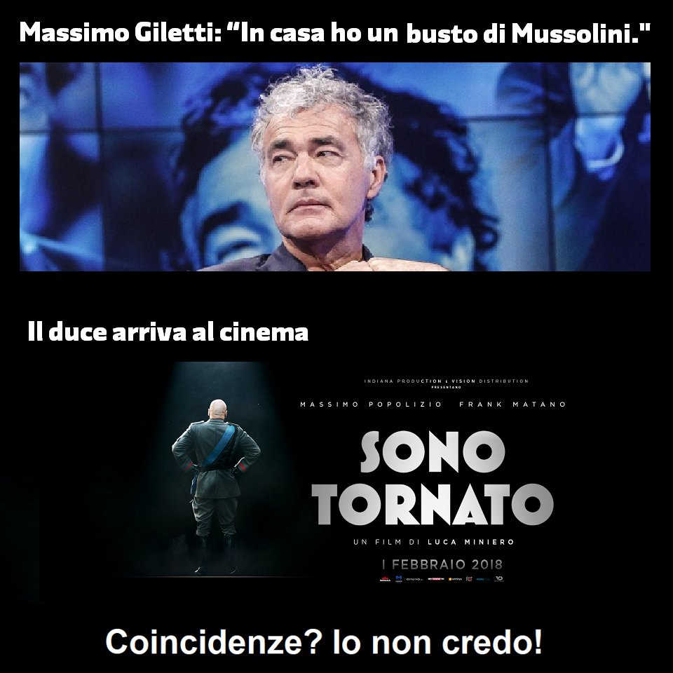 Coincidenze? Io non credo! 
#SonoTornato, dal 1 febbraio al cinema.