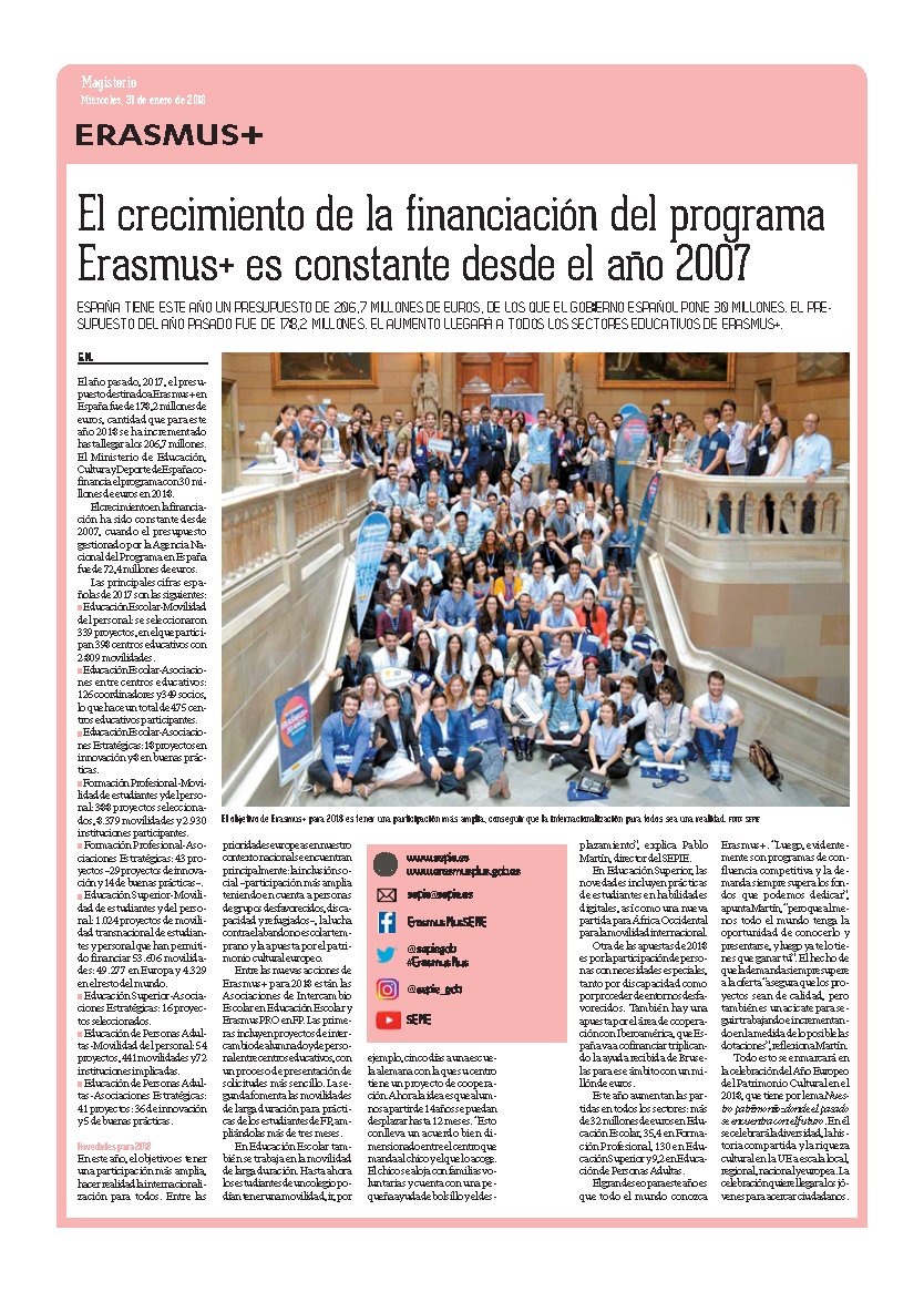 sepiegob's tweet photo. 📢 La Comisión Europea @EUErasmusPlus pone de ejemplo a España @sepiegob por su compromiso #ErasmusPlus
🔸 MONOGRÁFICO COMPLETO @Magisnet:
➡️ https://t.co/Pqlb59LHqE https://t.co/mVljptfnnQ