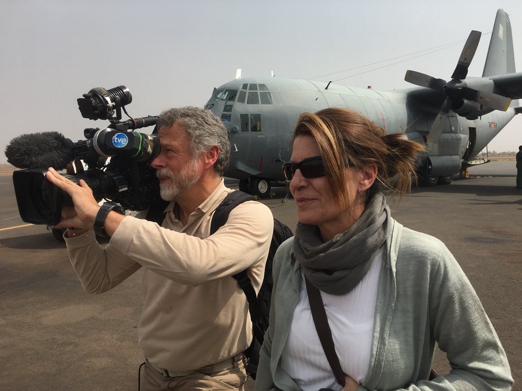 Recién llegados a Malí  <a href="/MYolandaFerrer/">Yolanda Ferrer</a> para trabajar para <a href="/telediario_tve/">Telediarios de TVE</a>