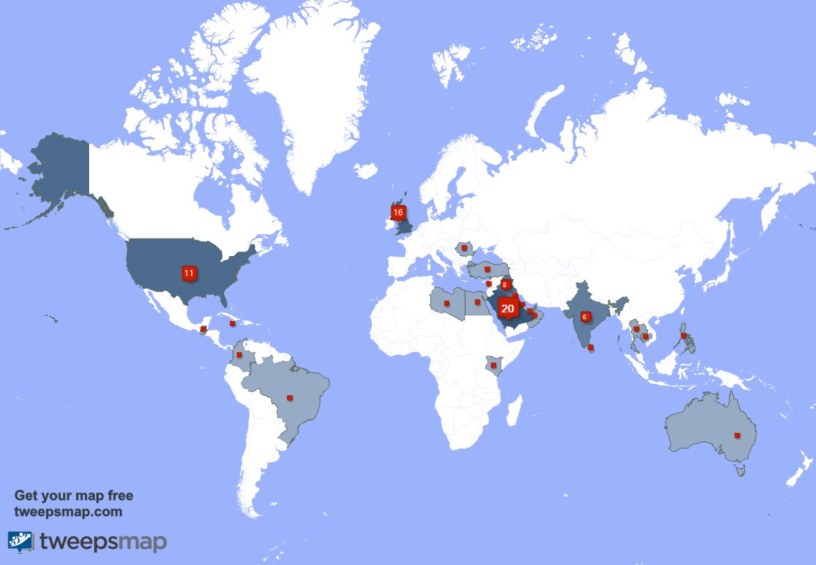 TINGEA_97's tweet photo. My followers live in 24 countries: Saudi Arabia(18%), UK.(14%)... https://t.co/Iliq1gLaYP Get your free map! https://t.co/LIomGJ0Reo