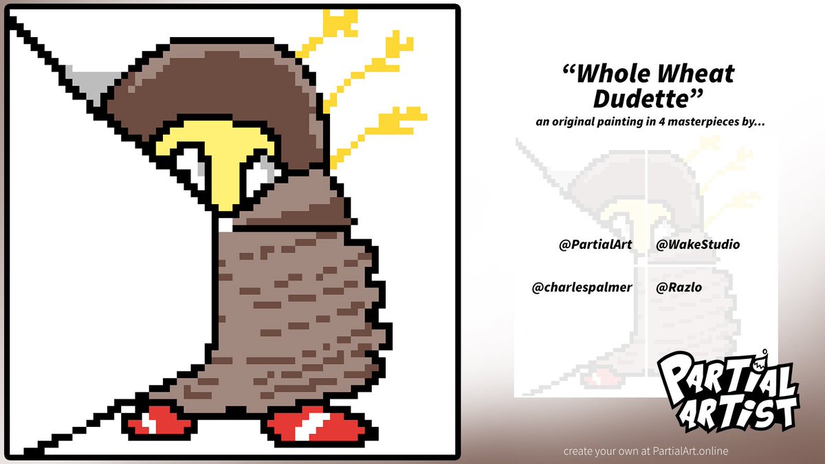PartialArt's tweet photo. "Whole Wheat Dudette" by @charlespalmer, @Razlo, @PartialArt &amp; @WakeStudio is the latest #PartialArt masterpiece! Well, what do you think?

1/4th at a time, become a #PartialArtist black belt at https://t.co/dvLQlupxoW 🥋 https://t.co/LxcB2fugiz