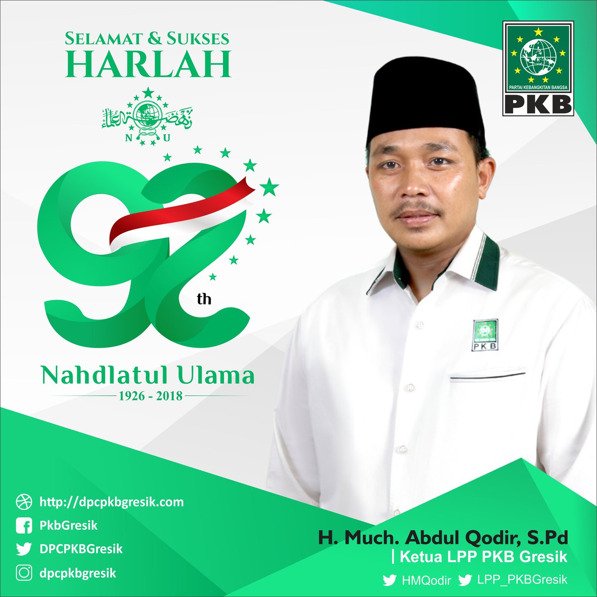 Selamat #Harlah92NU 
Semoga selalu istiqomah menjaga keutuhan NKRI.
<a href="/nahdlatululama/">Nahdlatul Ulama</a> @PCNU_Gresik 
@LPPDPPPKB <a href="/saidaqil/">Said Aqil Siroj</a> <a href="/HMQodir/">HM.abd.Qodir</a>