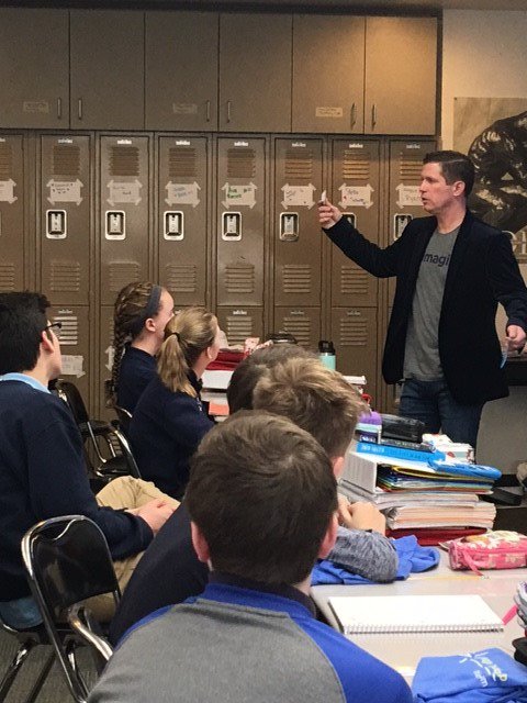 eimagine's tweet photo. We had an awesome morning at IHMs Career Day where @JoelRussell72 talked about all the things that make a great #entrepreneur and what the minds of tomorrow need to consider if considering the same path... https://t.co/ZoMt1DBvNI