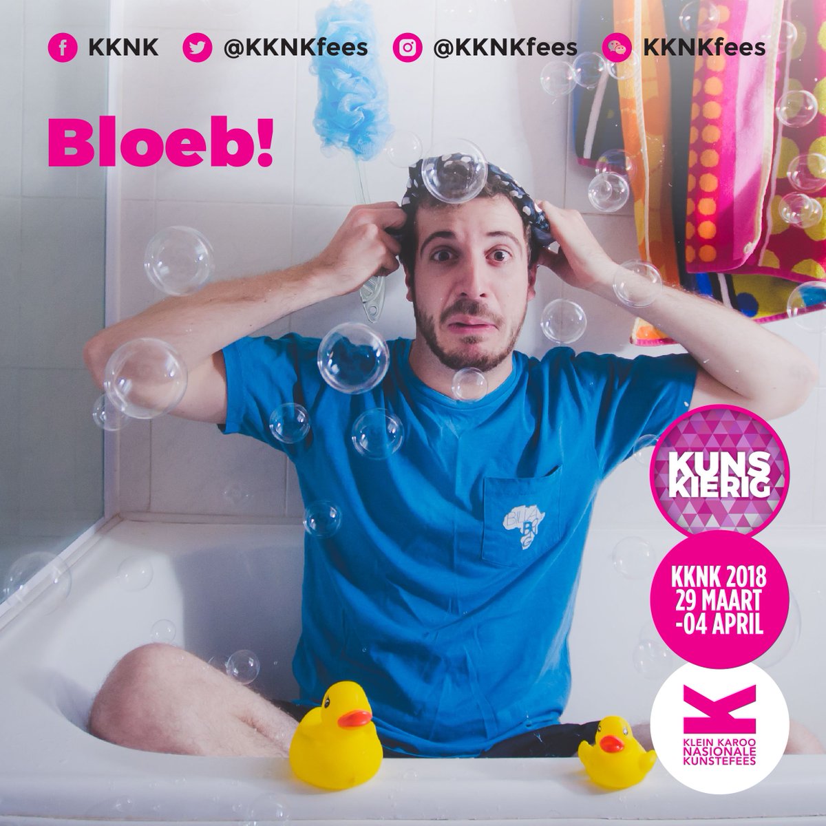 🛀🦆Miemie hou nie van bad nie. Die badkamerbewoners probeer haar egter anders oortuig. Word badkamertyd speeltyd? Dié kinderkomedie sal jou kind anders na die alledaagse dinge rondom hom of haar laat kyk. Lees: bit.ly/2DXC5NI #KKNK2018 #Kunskierig
