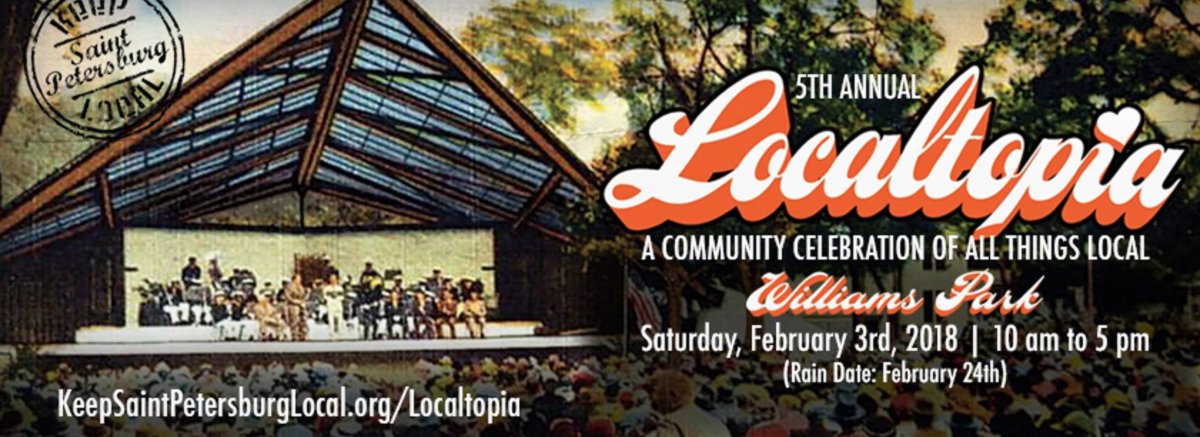 StPeteFL's tweet photo. THIS WEEKEND - let's celebrate all things #local at @KeepStPeteLocal's #Localtopia. #SunShinesHere >>> https://t.co/WNPURpoAzi https://t.co/bOa6bdNfzo