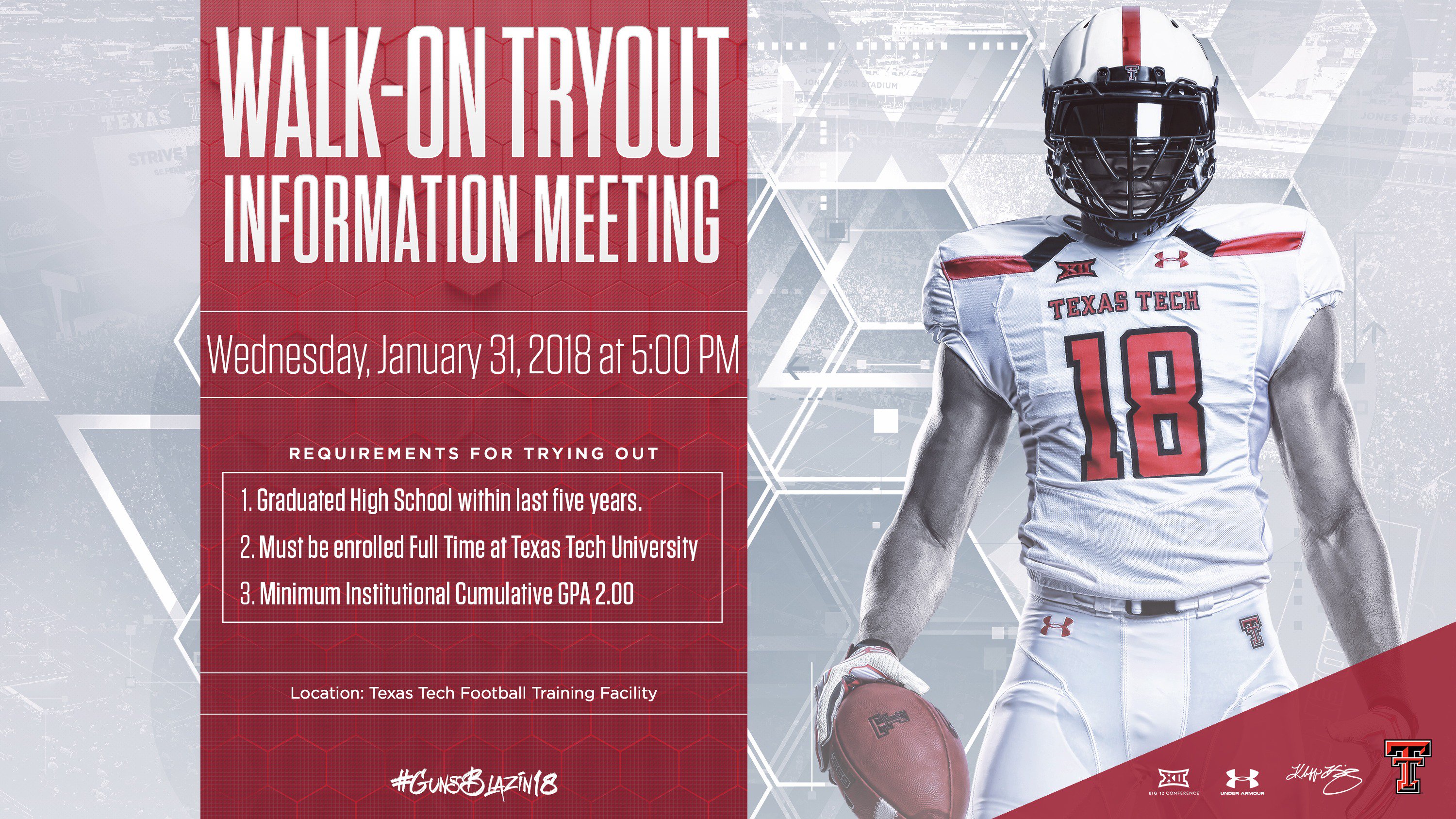 RedRaiderFB Recruiting on Twitter "Texas Tech Football Walkon Tryout