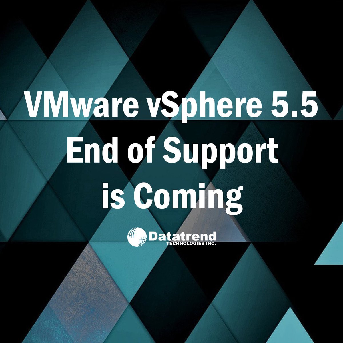 Datatrend_Tech's tweet image. Did you know @VMware's #vSphere 5.5 platform is approaching End of Support in September? To learn more, to get your free assessment, or to get ahead of the game by upgrading to vSphere 6.5, visit us here: bit.ly/vsphere5_5