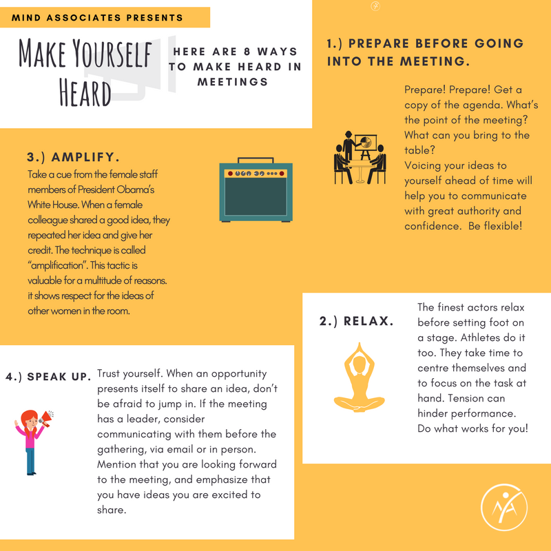 mindassociates's tweet photo. 8 Ways to be heard in meetings. #Womenleaders #meetings https://t.co/fZy749n6o3