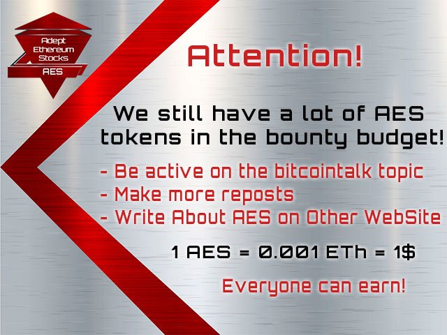 aestokencom's tweet photo. Adept Ethereum Stocks
Welcome AES!
ANN: https://t.co/XBsz04Akmm
Bounty: https://t.co/kJYm2KDdY5 https://t.co/nm0WSRJ68w