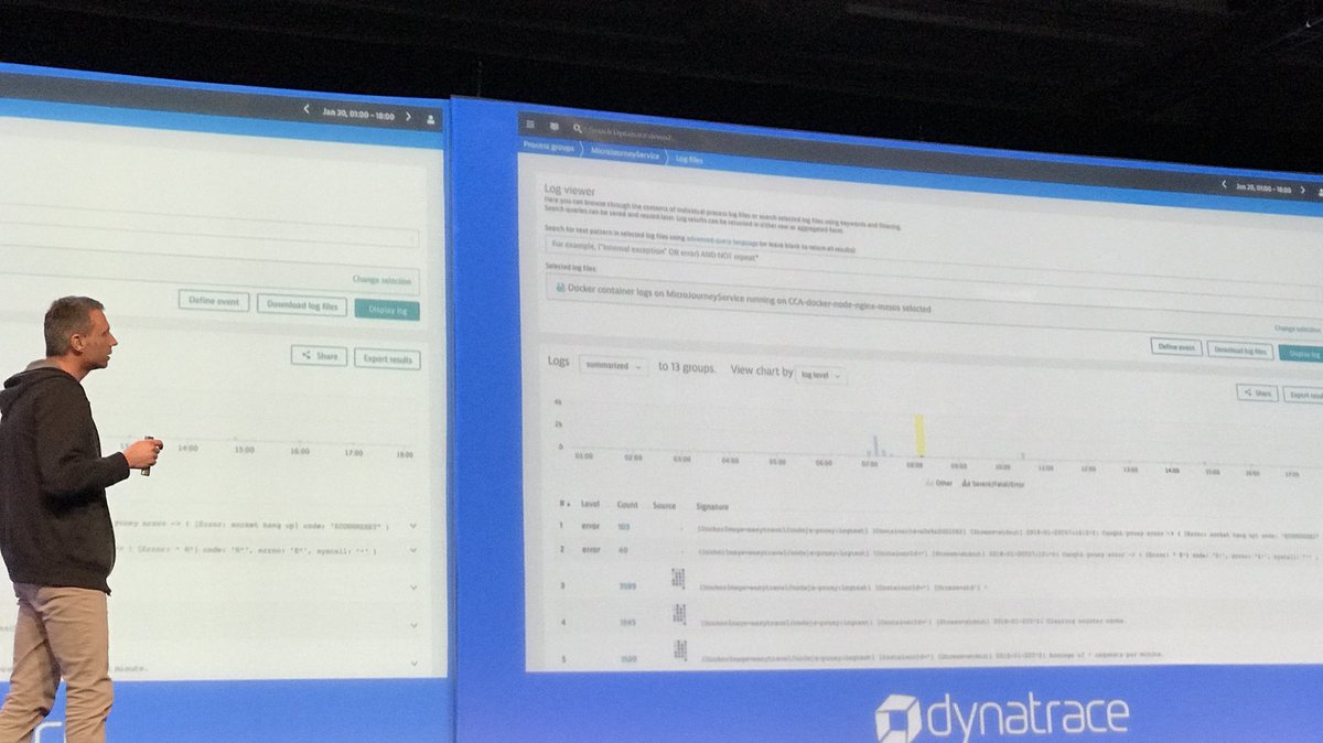 #perform2018 Dynatrace taking on use cases from splunk, elk and others