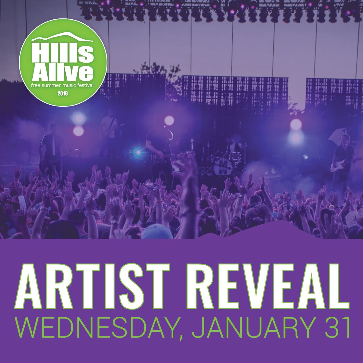 Hills Alive 2018 Artist Reveal
Tune in to KSLT at 7:15 AM or the Breeze at 7:40 AM tomorrow (Jan 31) to find out who’s coming to HA this year! #hillsalive18