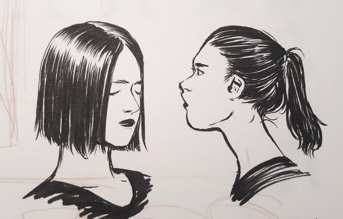 Some sketches made during long lectures... #sketch #drawing #ink 