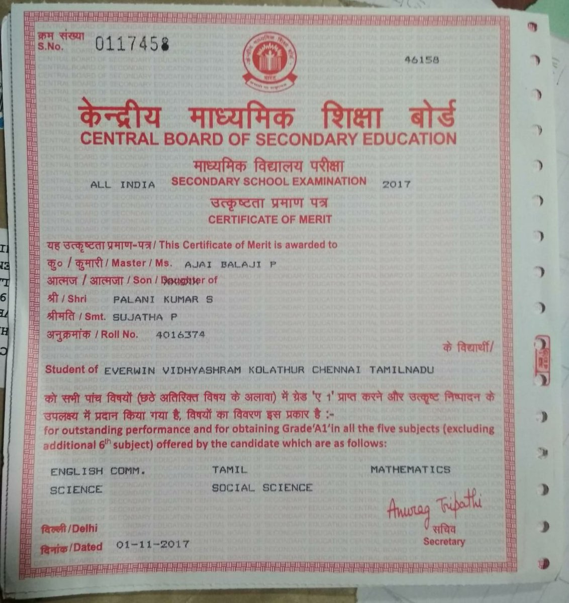 Everwinalert On Twitter Received Today From Cbse Delhi The Merit Certificates For 27 Students Of Class X Of Everwin Vidhyashram Who Scored A Perfect 10 10 In The 2017 Board Exams 90 Students
