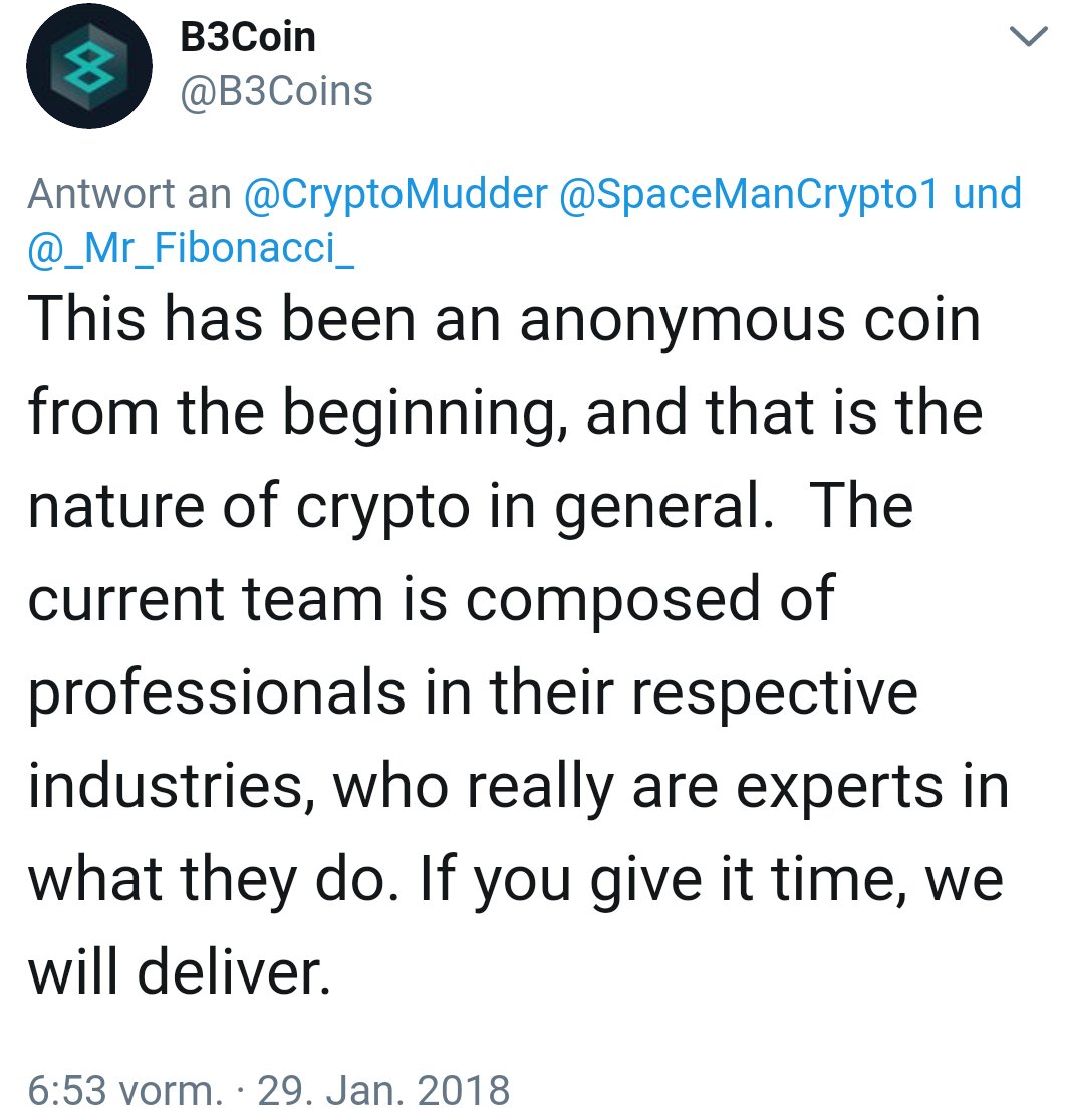 CryptoMudder's tweet image. so B3coin is anonymous coin now? 😂😂😂
that was quick switch from pseudonymous to anonymous 👏👏
When moon?

#kB3 #b3coin #kb3coin #SCAM

#monero #zcash #navcoin #pivx #komodo #zcoin #zencash #dash
