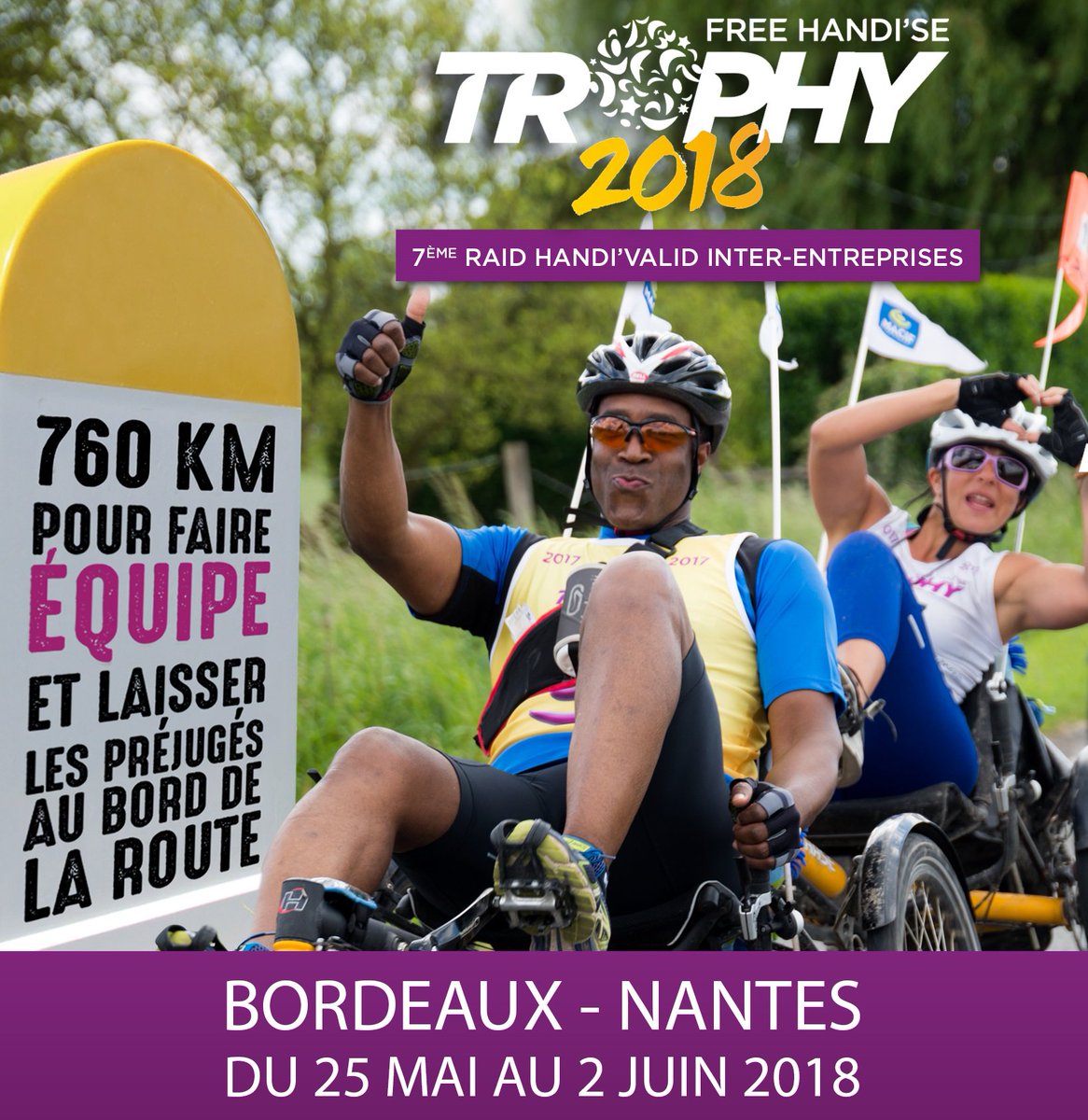 enedis_pdl's tweet photo. Sandrine, Alexandre, Vladimir et Grégory vont ramer 🚣‍♀️ et pédaler 🚴‍♂️ pour faire bouger les lignes sur le #handicap ! Ils sont les heureux membres de l'équipe d'@enedis pour le raid #FHT2018 qui se déroulera entre #Nantes et #Bordeaux ! Il va falloir les encourager 💪 ! https://t.co/zt2YatHXMC