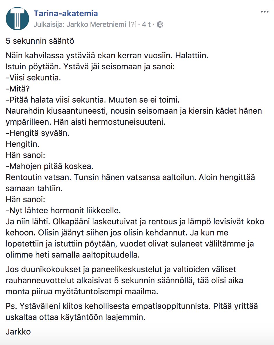 jarkkotuukka's tweet photo. Jos kaikki tekisivät näin, tämä #5sekunninsääntö voisi muuttaa maailman. https://t.co/MHBXRlVKon