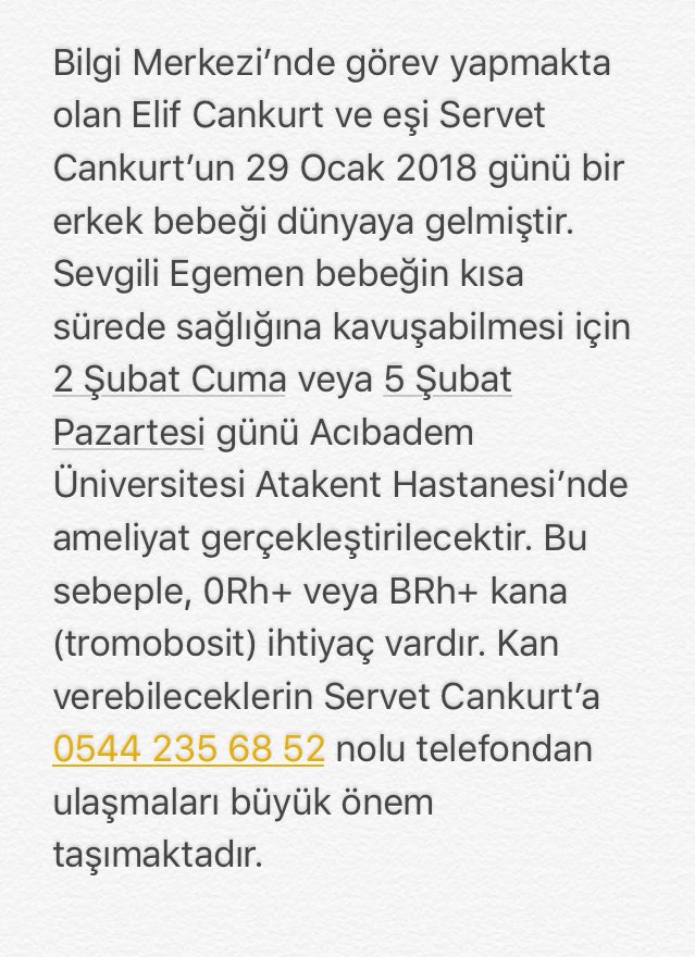 ‼️ÖNEMLİ‼️
Sevgili Egemen bebeğin en kısa sürede sağlığına kavuşmasını diliyor ve ilginiz için teşekkür ediyoruz.