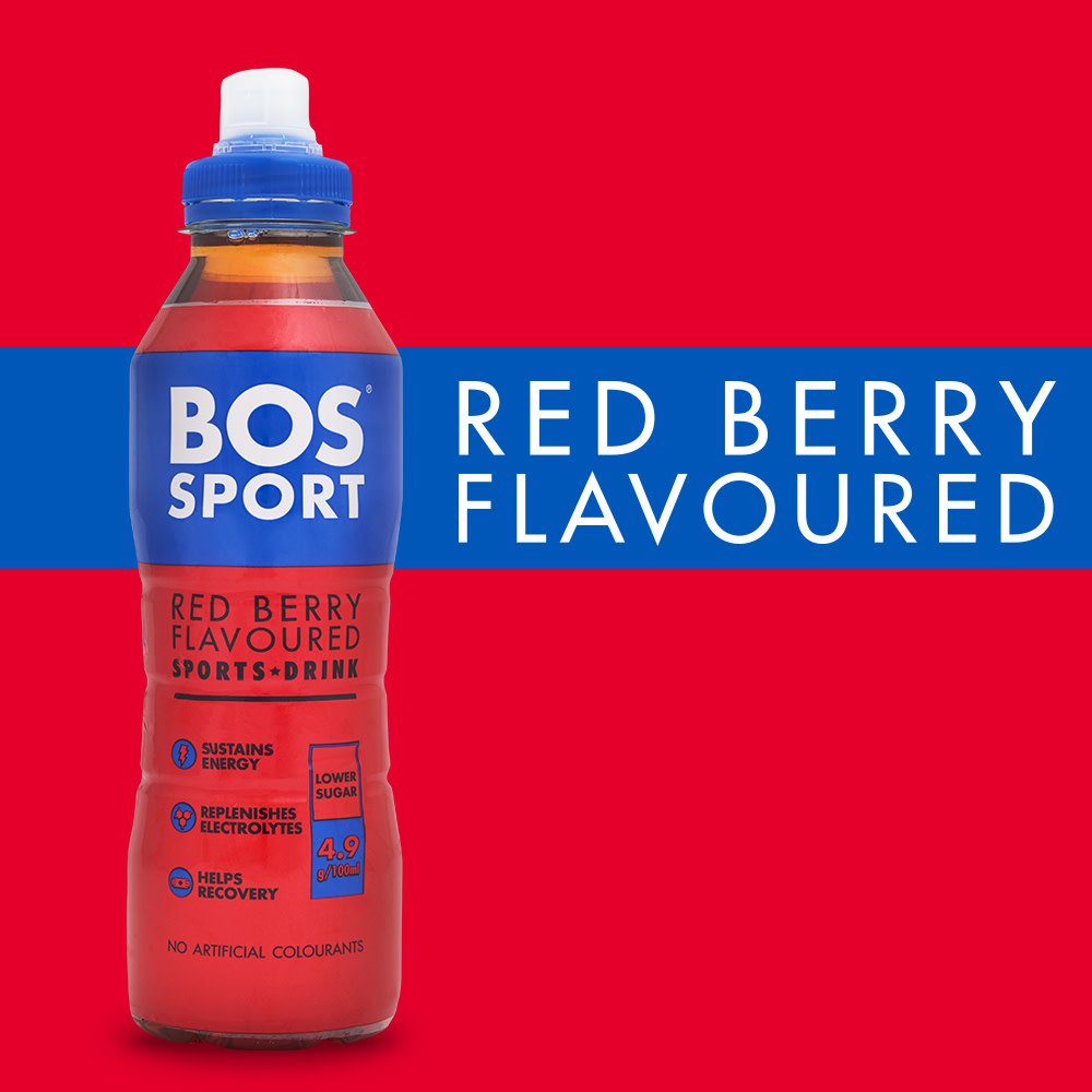 BOS Sport contains rooibos, essential electrolytes, less
sugar and zero colourants. All ensuring you stay hydrated and perform at your peak in the healthiest way possible.

We're also available in four delicious flavours! Which one is your favourite? 

#GoBOS
#stayingpower