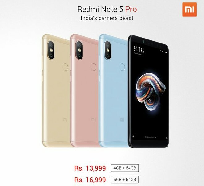 Tech2Make's tweet photo. If you are planning to buy 64gb variant of #RedmiNote5 then dont buy it. choose #RedmiNote5Pro because it has a better camera(20mp front & 12+5mp rear) with much more powerful SoC with brand new Adreno 509 GPU.
#tech2make #xiaomi #potraitmode #dualcamera https://t.co/rmVHkZJVZe