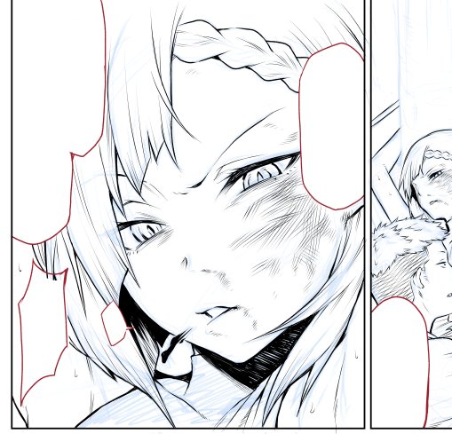 今日の進捗ー。反骨心MAXエルフ。 