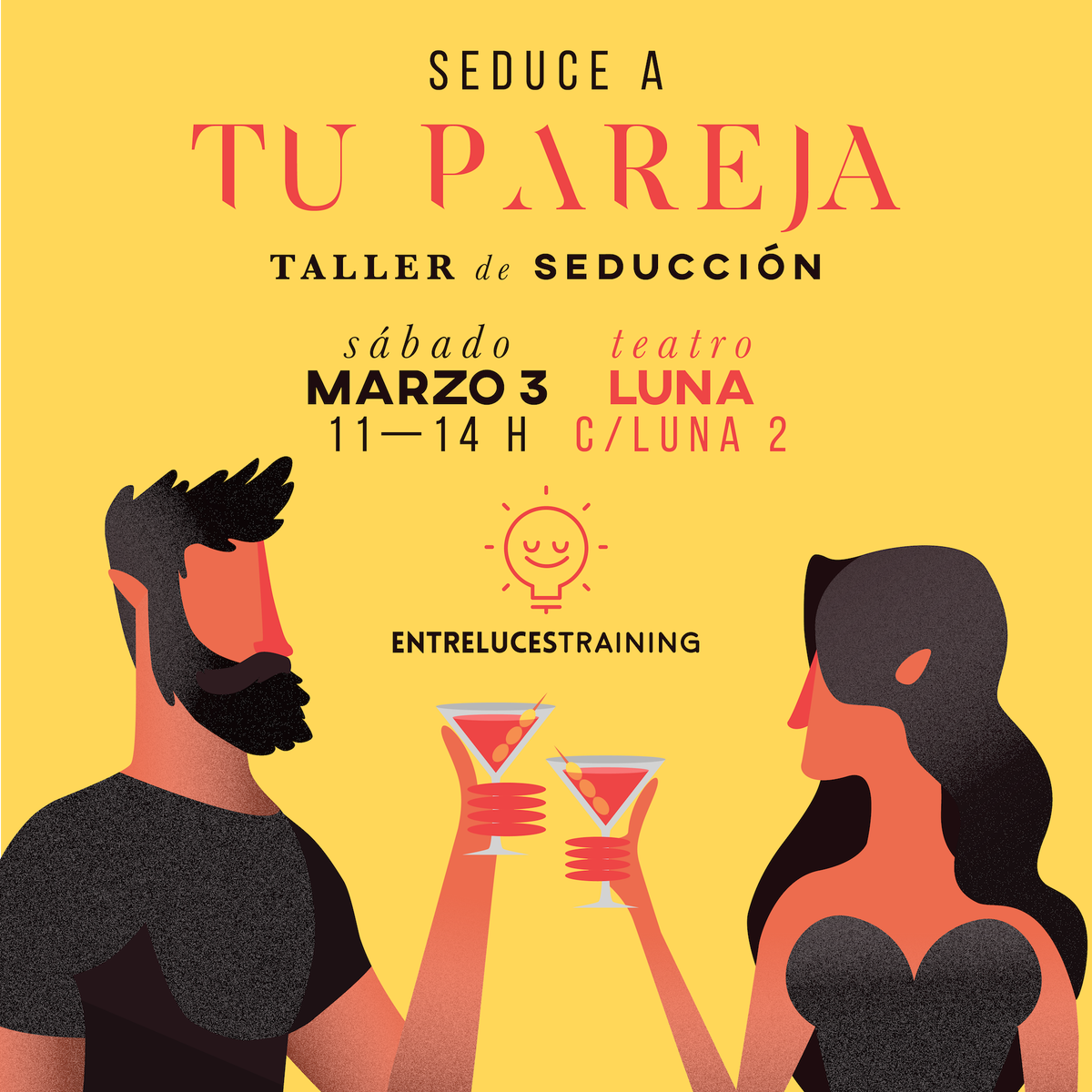 entrelucescom's tweet photo. El mejor regalo es el que nos hacemos a nostros mismos. Si est@s sol@ o si vives acompñad@ Regálate un Taller de Seducción.Sábado 3 de marzo. Teatro Luna <M>Callao. https://t.co/41UftZL8QX
 @gymage Disfruta un sábado diferente. #DesarrolloPersonal #InteligenciaEmocional https://t.co/K7qodUIXdD