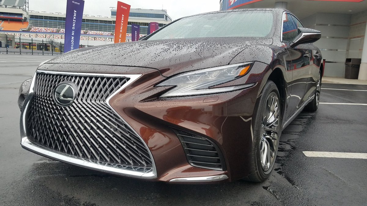 brockfrady's tweet photo. The stunning #LexusLS at #CharlotteMotorSpeedway for the #amazinginmotion Tour. #BestDayEver @Lexus https://t.co/8WlmFHTFns