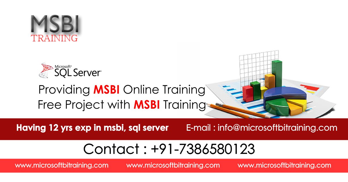 microsoftbitra1's tweet image. goo.gl/AvMWp2 #MicroSoftBiTraining offers Professional #OnlineSqlServerReportingServices Report Creation and Authoring working with various report facilities, Enhancing the reports, for more details contact us. 
Phone: +91 9949175443
#MsbiOnlineCourse
