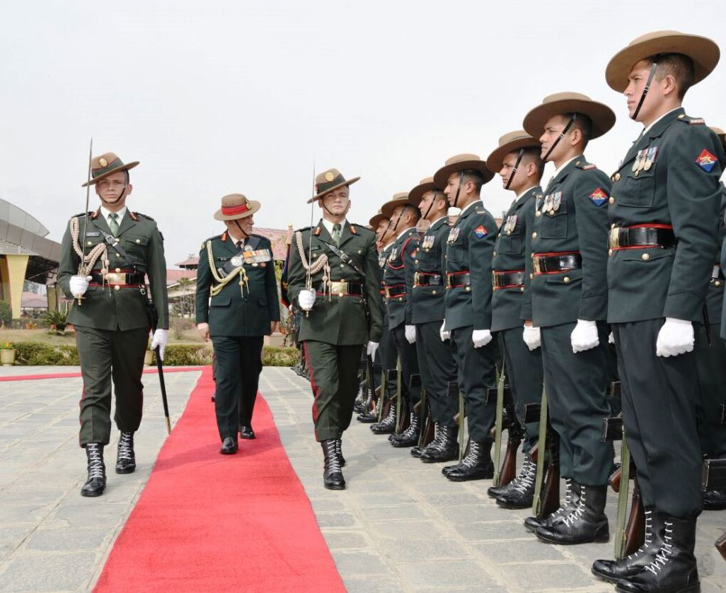 adgpi's tweet photo. General Bipin Rawat #COAS #IndianArmy being accorded Guard of Honour at the #Nepal Army HQ. 
@SpokespersonMoD 
@PIB_India https://t.co/o0U1ujYg9d