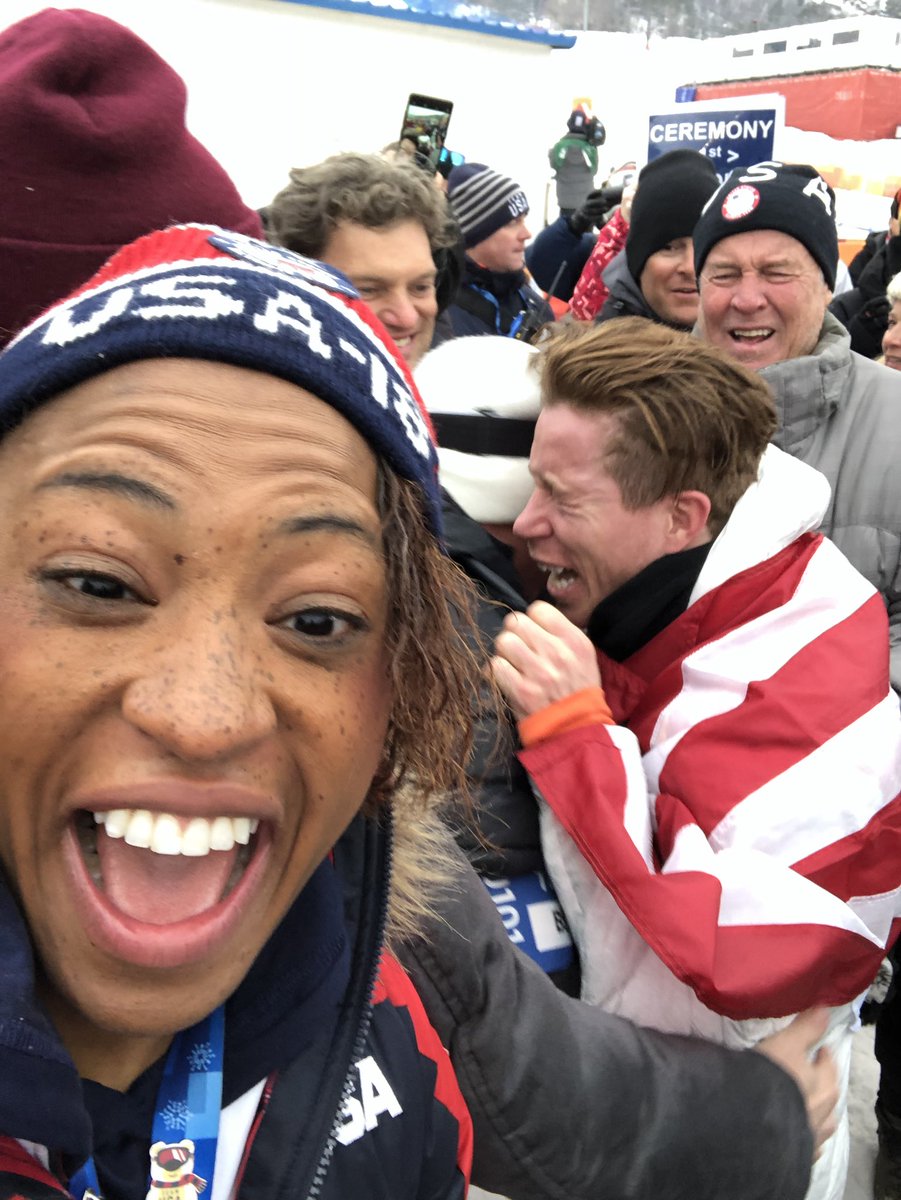 lagibbs84's tweet photo. Selfie of a lifetime! 🇺🇸🥇 https://t.co/ACsRl4ZYmf