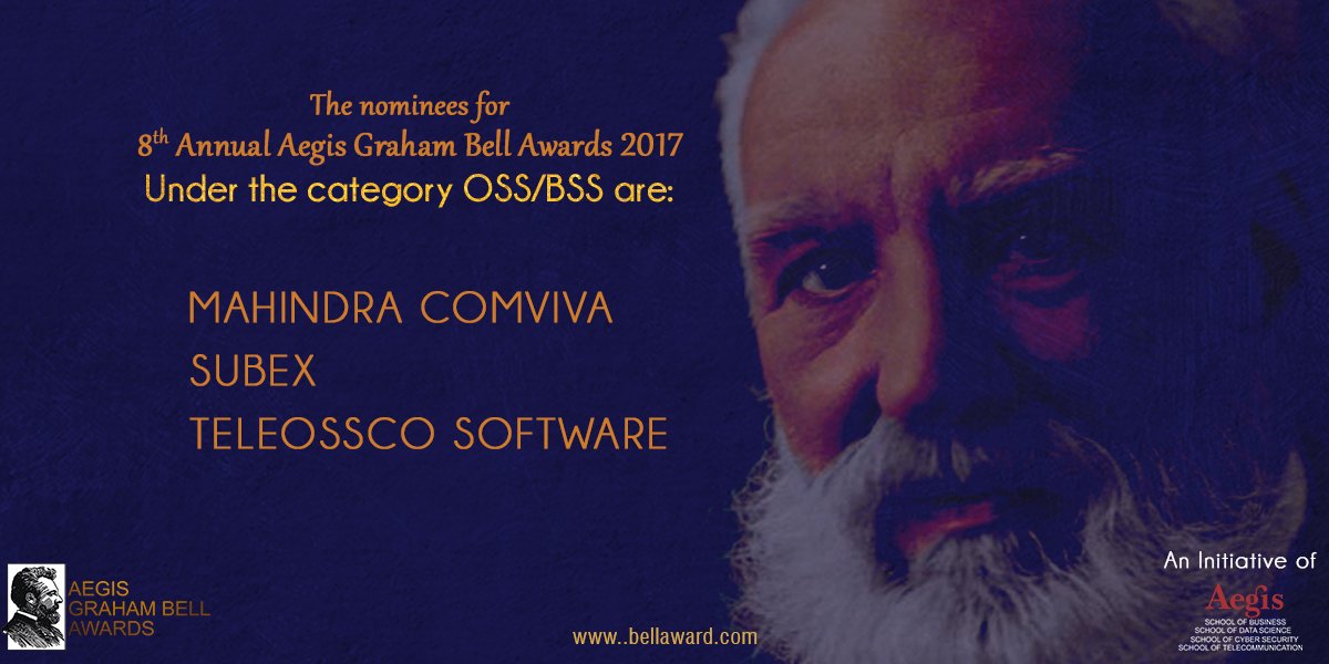 Nominations for 8th Annual Aegis Graham Bell Awards 2017.

#InnovativeTelecomProduct #InnovativeTelecomService
#InnovationInTelecom #InnovationInInternet #InnovationInMedia #InnovationInEdutainment #TelecomAwards #TelecomLeader